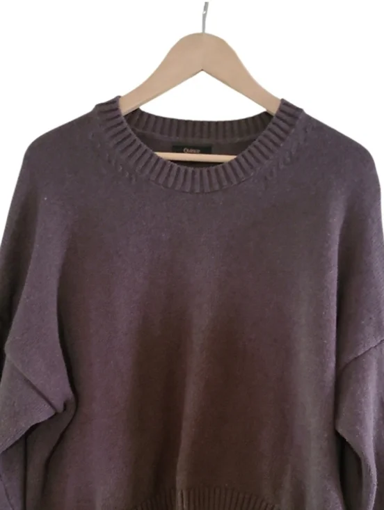 Quince Boyfriend Crew 100%Organic Cotton Sweater Heather Brown - Picture 6 of 16